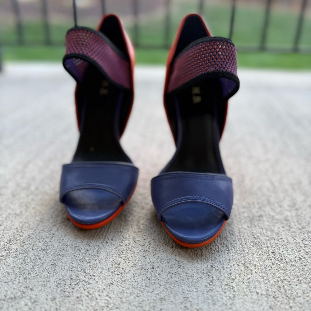 L.A.M.B. Navy and Red Heels - Picture 2 of 5